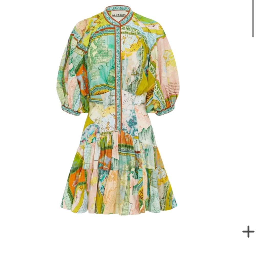 Balmain Multicolor Map Print Dress